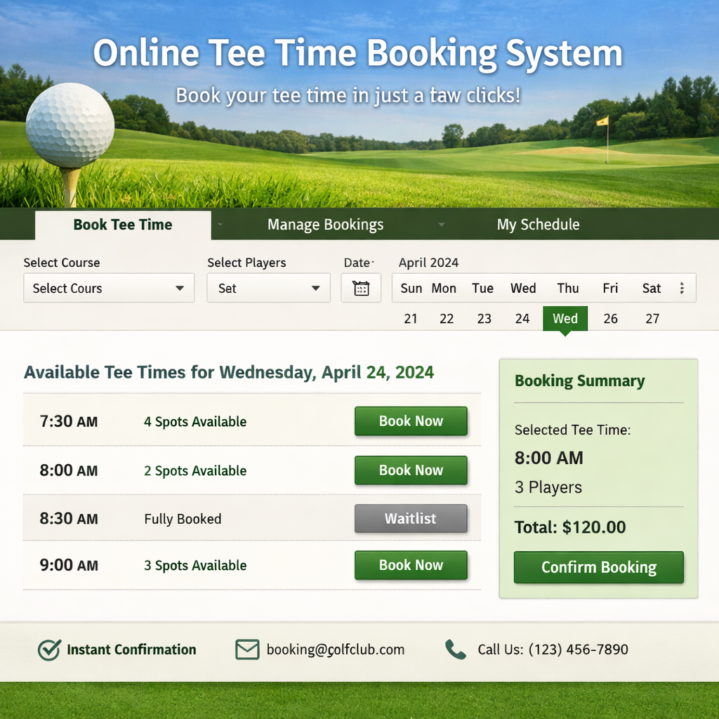 Online Tee Time Booking System